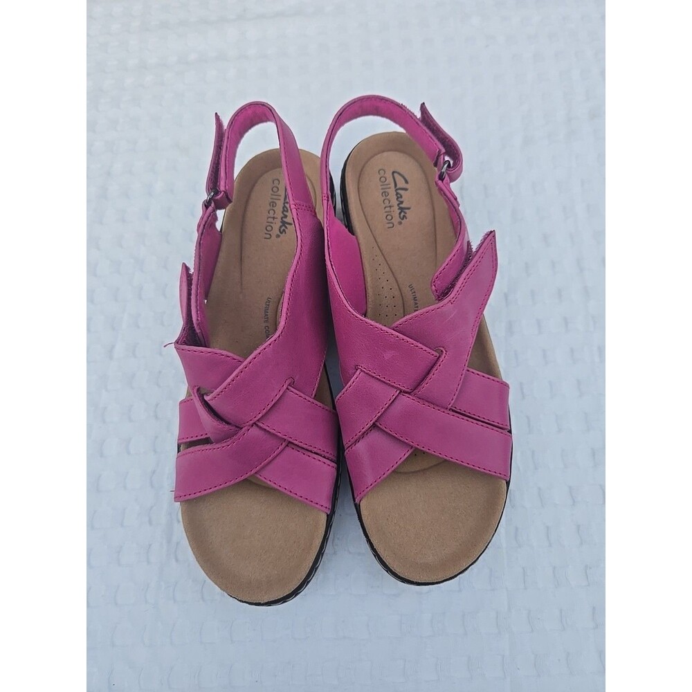 Clarks Collection Merliah Echo Womens Slingback Sandals Mauve Leather Sz 8.5 - Picture 2 of 9